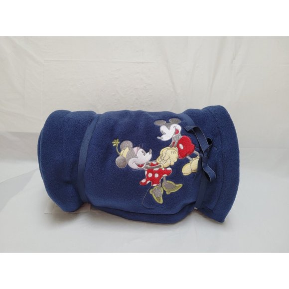 Disney Other - NWT VTG Mickey & Minnie Mouse Holding Hands - Disney Store Navy Throw Blanket